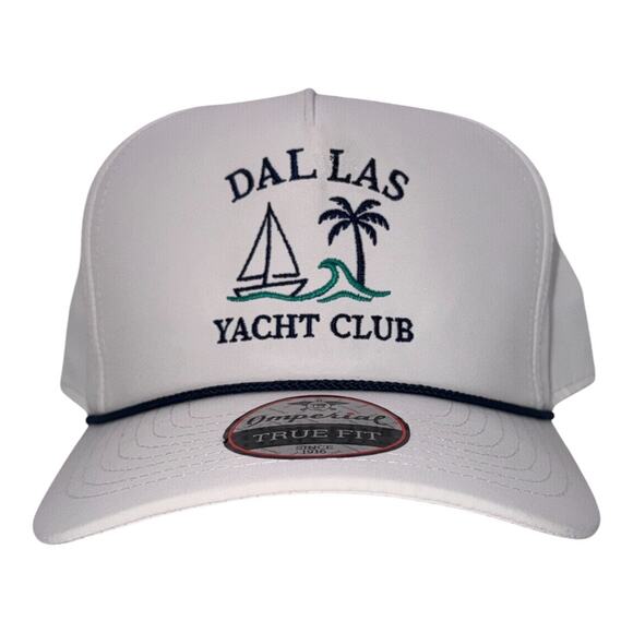 Dallas Yacht Club Embroidered Hat | White Rope Snapback | Mad Capper Texas - Picture 1 of 2